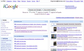 Actualidad belenista en iGoogle.